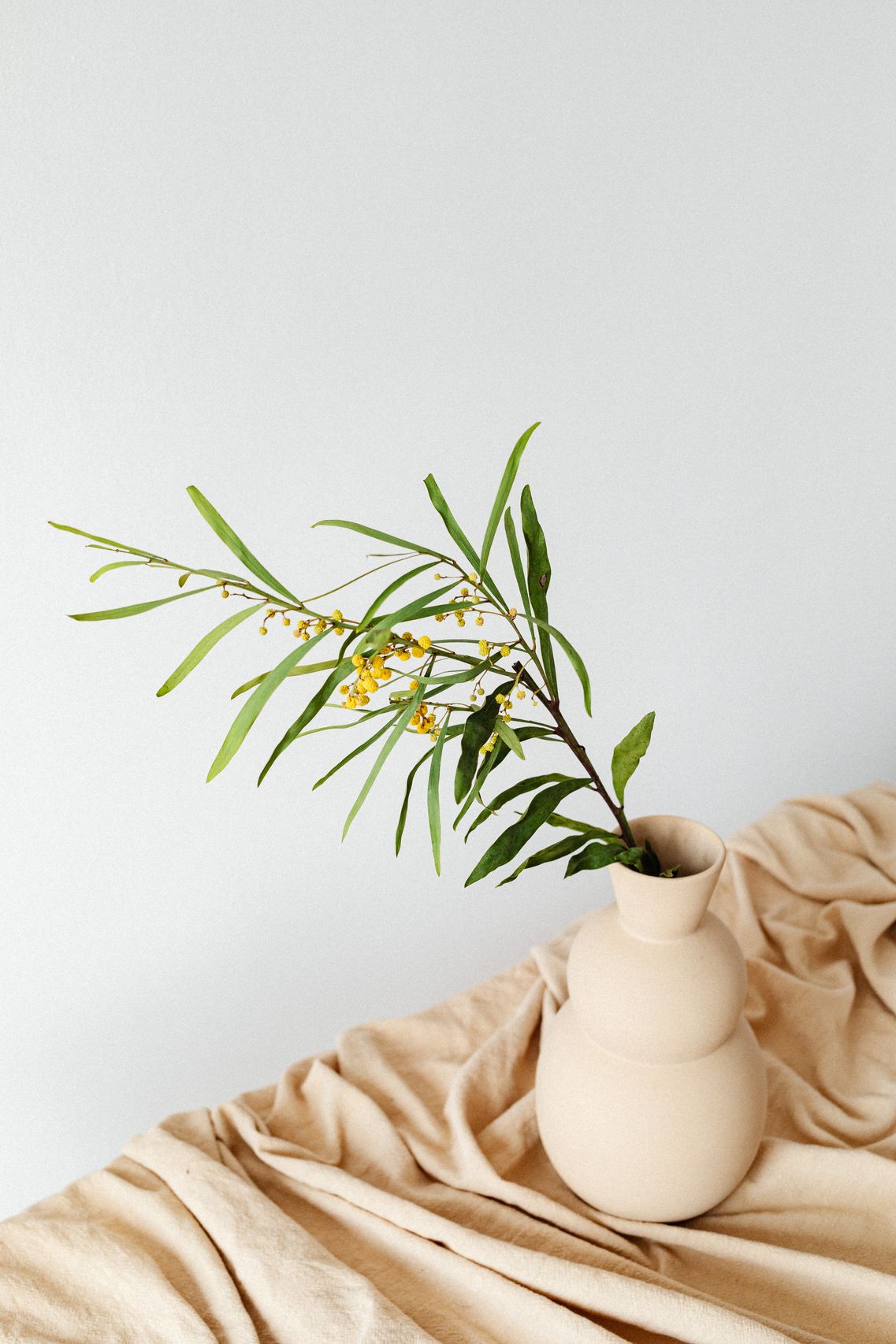 Speckled beige ceramic vase
